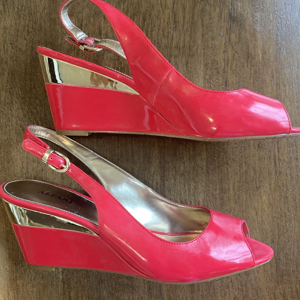 Alfani Bess Sling-Back Open Toe Wedge Heel Pumps   Size 7.5 - Picture 3 of 9